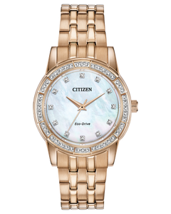 Lady's Silhouette MOP Watch- Rose Gold Tone