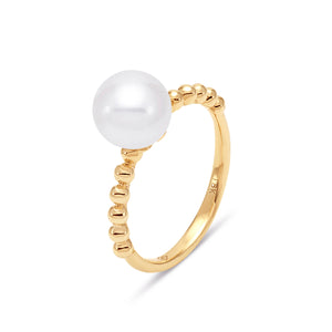 Pearl Beaded Fashion Ring - Yellow Gold