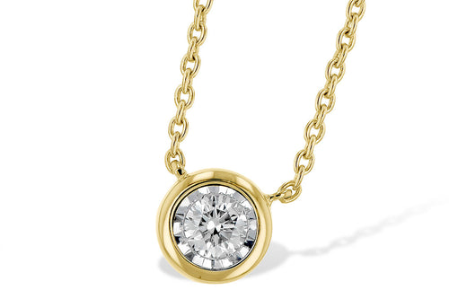 Bezel Set Diamond Necklace - Yellow