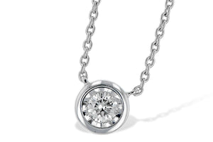 Bezel Set Diamond Necklace - White (.15 ct)