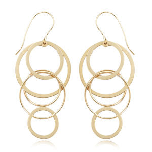 Gold Cascading Circle Earrings