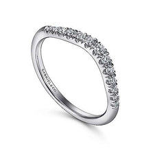 Load image into Gallery viewer, Curved Pave Diamond Wedding Band- .23