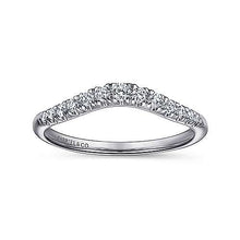 Load image into Gallery viewer, Curved Pave Diamond Wedding Band- .23