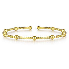 Load image into Gallery viewer, Yellow Gold Beaded Segmented Bangle