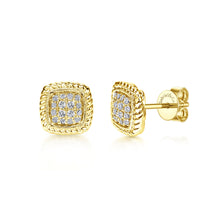 Load image into Gallery viewer, Twisted Cluster Diamond Earrings