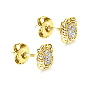 Twisted Cluster Diamond Earrings