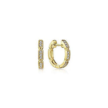 Load image into Gallery viewer, Diamond Segmented Huggie Earrings