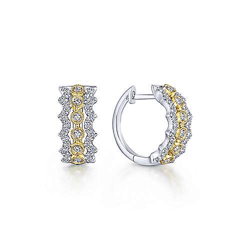 10mm Wide Huggie Diamond Earrings