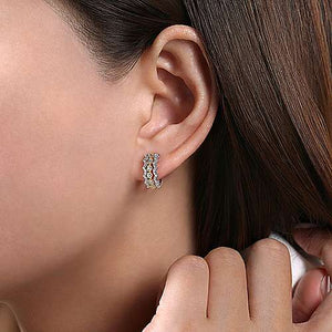 10mm Wide Huggie Diamond Earrings