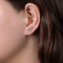 Load image into Gallery viewer, Diamond Leaf Stud Earrings