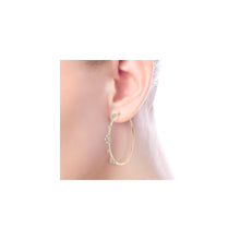Load image into Gallery viewer, 14k Yellow Gold Hoops W Diamonds