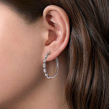 Load image into Gallery viewer, 30mm Diamond Hoop Earrings