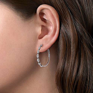 30mm Diamond Hoop Earrings