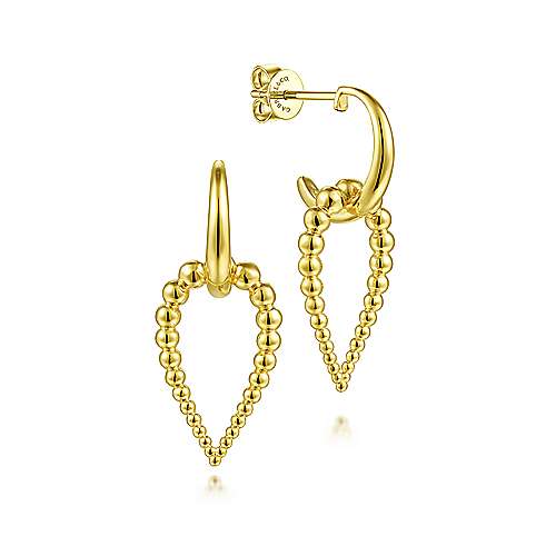 Beaded Gold Drop Earrings