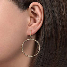 Load image into Gallery viewer, Beaded Gold Drop Hoop Earrings