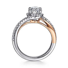 Load image into Gallery viewer, Two Tone Twist Diamond Engagement Ring