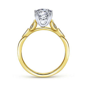 14k Yellow-White Gold Vintage Engagement Ring