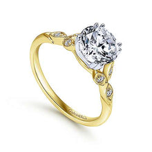 Load image into Gallery viewer, 14k Yellow-White Gold Vintage Engagement Ring