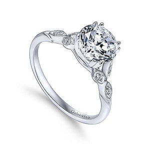 14k Vintage Round Engagement Ring