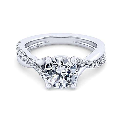 Twisted Diamond Engagement Ring - Round