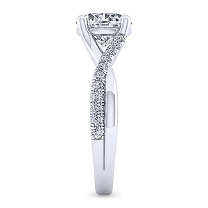 Twisted Diamond Engagement Ring - Round