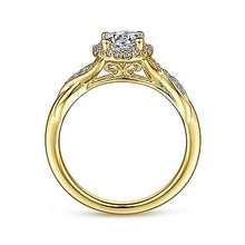 Load image into Gallery viewer, Yellow Gold Hidden Halo Twisted Diamond Engagement Ring