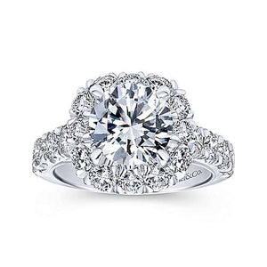 14k Cushion Halo Diamond Engagement Ring