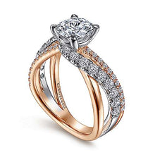 Load image into Gallery viewer, White- Rose Gold Free Form Engagement Ring