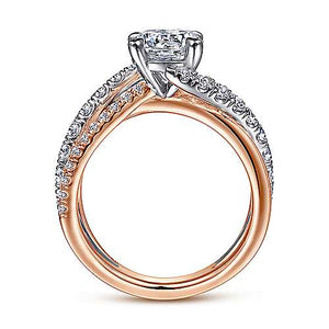 White- Rose Gold Free Form Engagement Ring