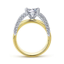 Load image into Gallery viewer, Two Toned Wide Band Diamond Engagement Ring
