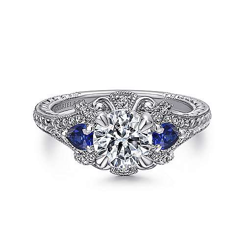 Sapphire & Diamond Vintage Engagement Ring