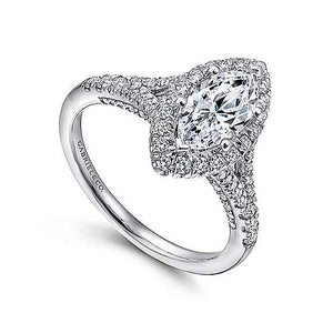 Marquis Halo Diamond Engagement Ring