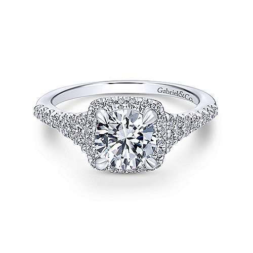 Diamond Halo Round Engagement Ring