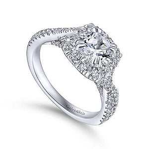 Twisted Shank Round Engagement Ring