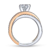Load image into Gallery viewer, White-Rose Gold Crossover Diamond Engagement Ring