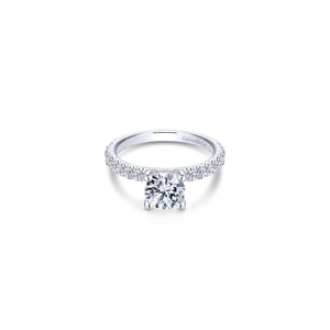 Classic Solitaire With Diamond Accents Engagement Ring