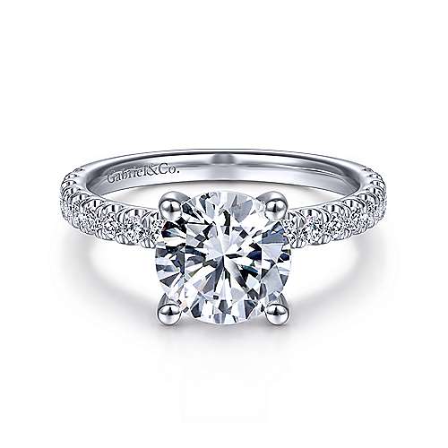 Round Diamond Accented Engagement Ring