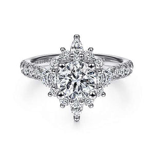 Starburst Diamond Engagement Ring