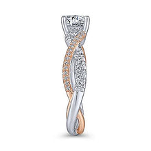 Load image into Gallery viewer, 14k White-Rose Twisted Diamond Engagement Ring