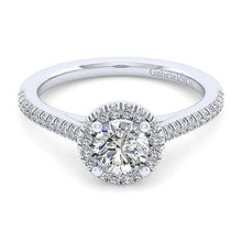 Load image into Gallery viewer, Round Halo Diamond Accented Engagement Ring