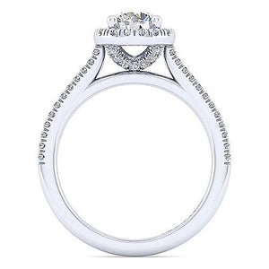 Round Halo Diamond Accented Engagement Ring