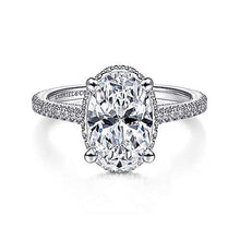 Load image into Gallery viewer, Oval Hidden Halo Diamond Engagement Ring