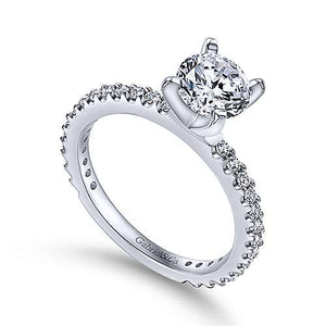 14k White Gold Diamond Encrusted Engagement Ring