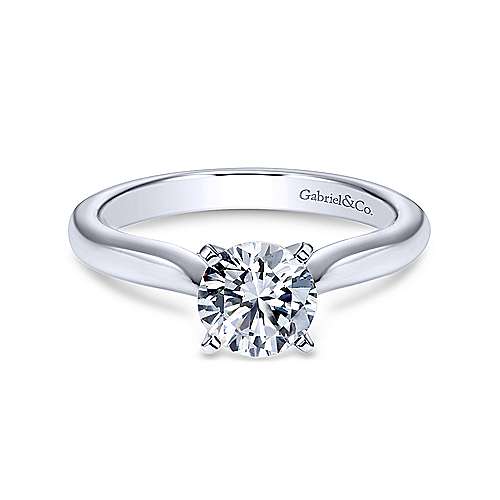 14k White Gold Classic Solitaire With Gallery Engagement Ring