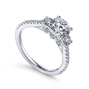 3-Stone & Diamond Shank Engagement Ring