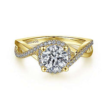 Load image into Gallery viewer, Diamond Crossover Engagement Ring - Yellow Gold