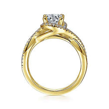 Load image into Gallery viewer, Diamond Crossover Engagement Ring - Yellow Gold