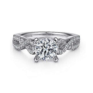 Open Twist Diamond Shank Engagement Ring