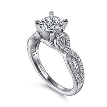 Load image into Gallery viewer, Open Twist Diamond Shank Engagement Ring