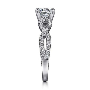 Open Twist Diamond Shank Engagement Ring